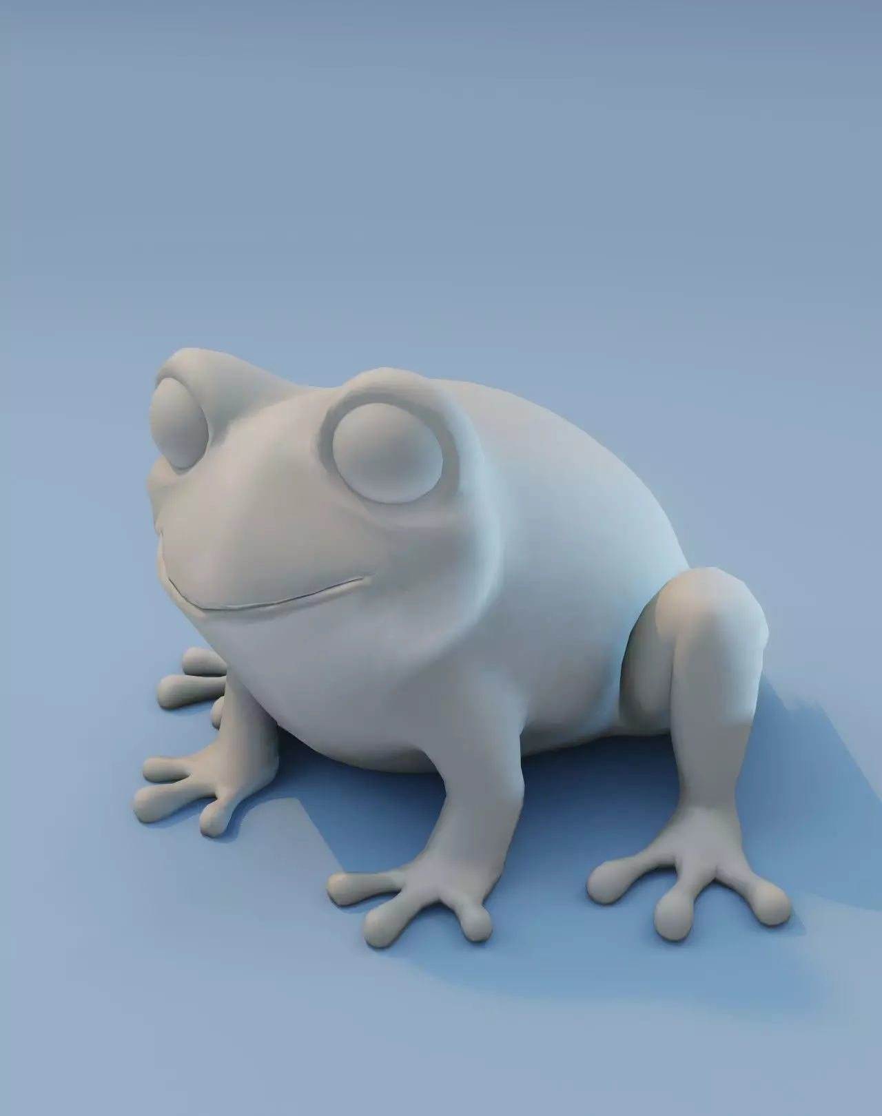Cartoon Frog Base Mesh Facial Expressions 12 Animations 3D Model Low-poly 3D model_0