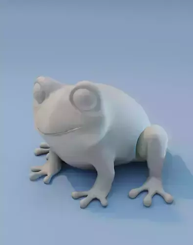 Cartoon Frog Base Mesh Facial Expressions 12 Animations 3D Model