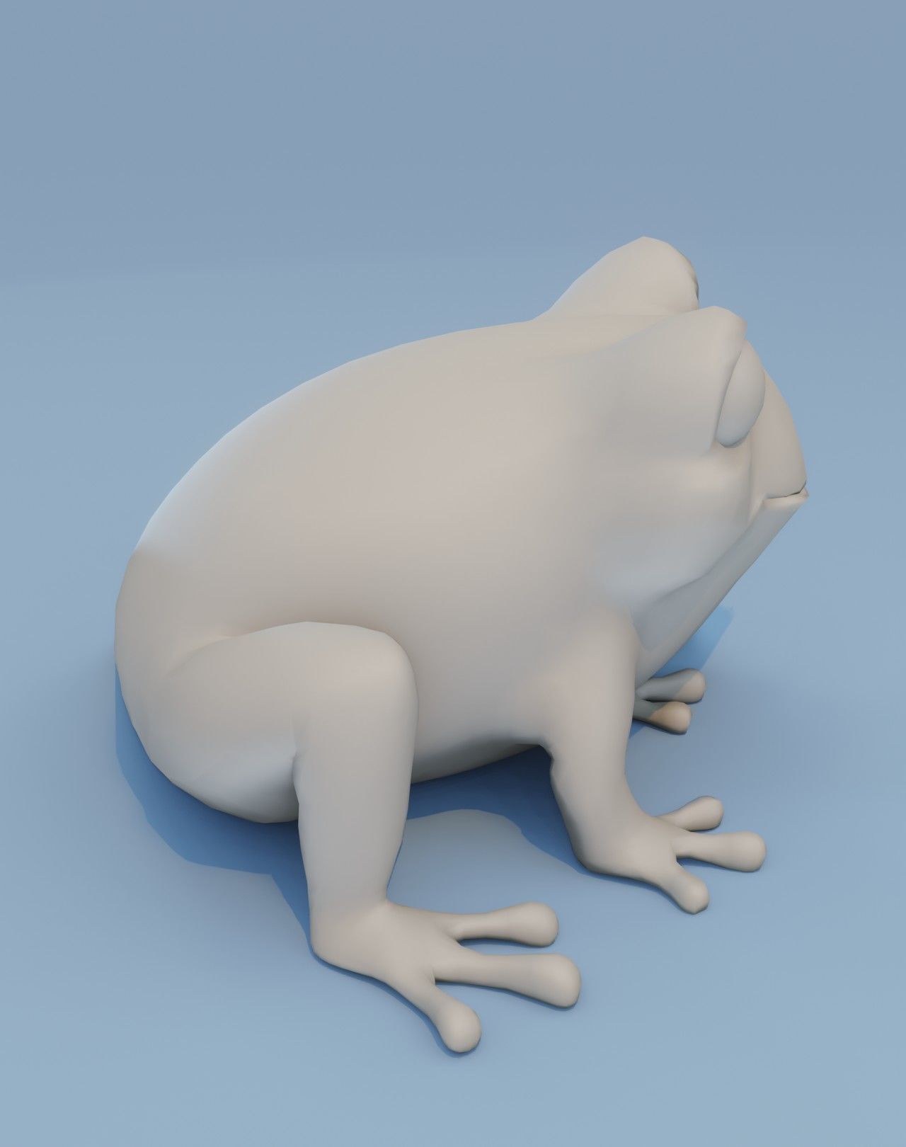 Cartoon Frog Base Mesh Facial Expressions 12 Animations 3D Model Low-poly 3D model_9