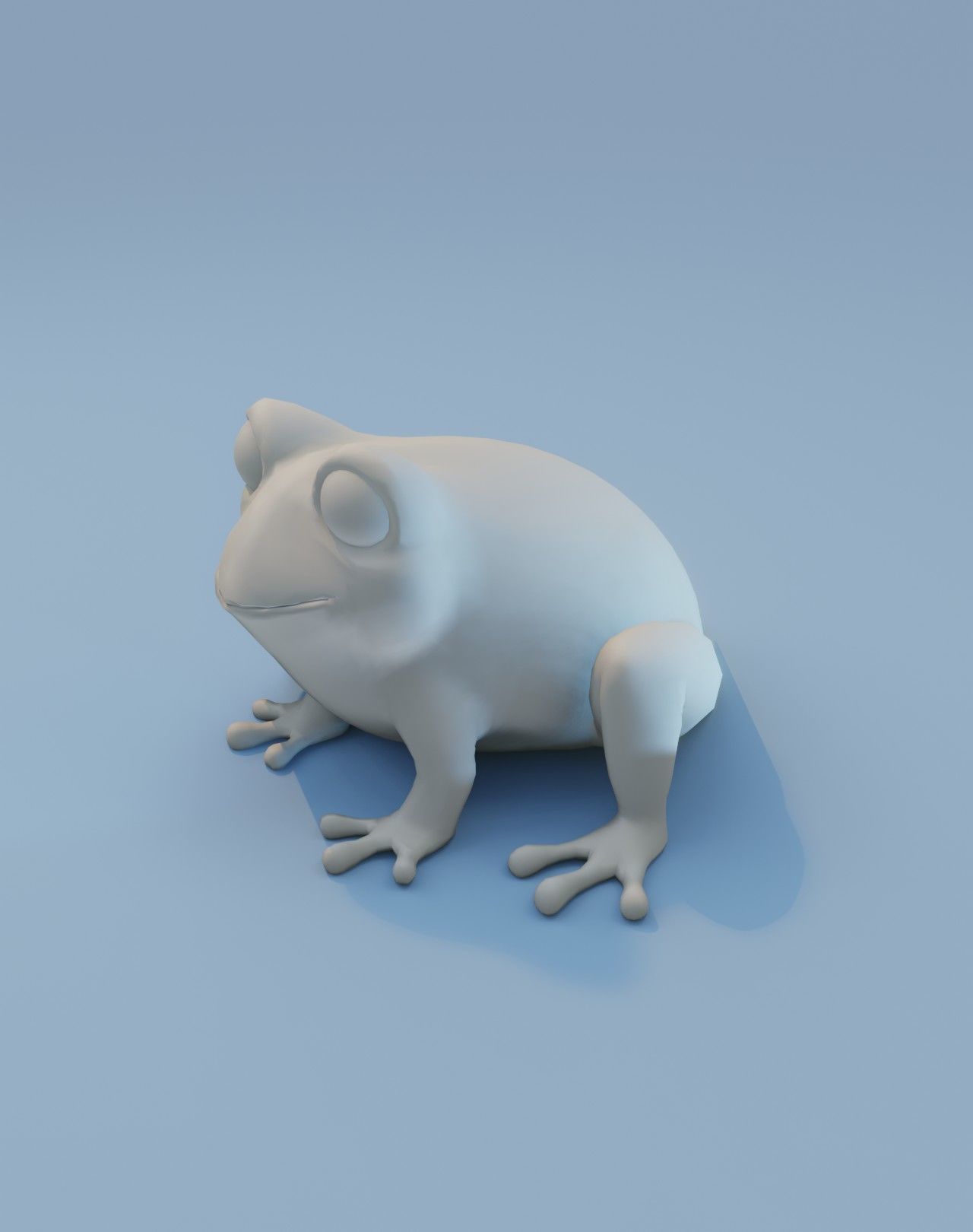 Cartoon Frog Base Mesh Facial Expressions 12 Animations 3D Model Low-poly 3D model_7