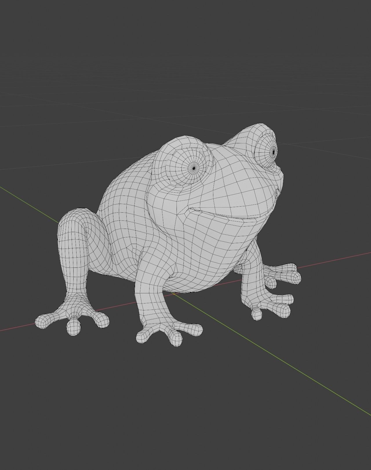 Cartoon Frog Base Mesh Facial Expressions 12 Animations 3D Model Low-poly 3D model_20