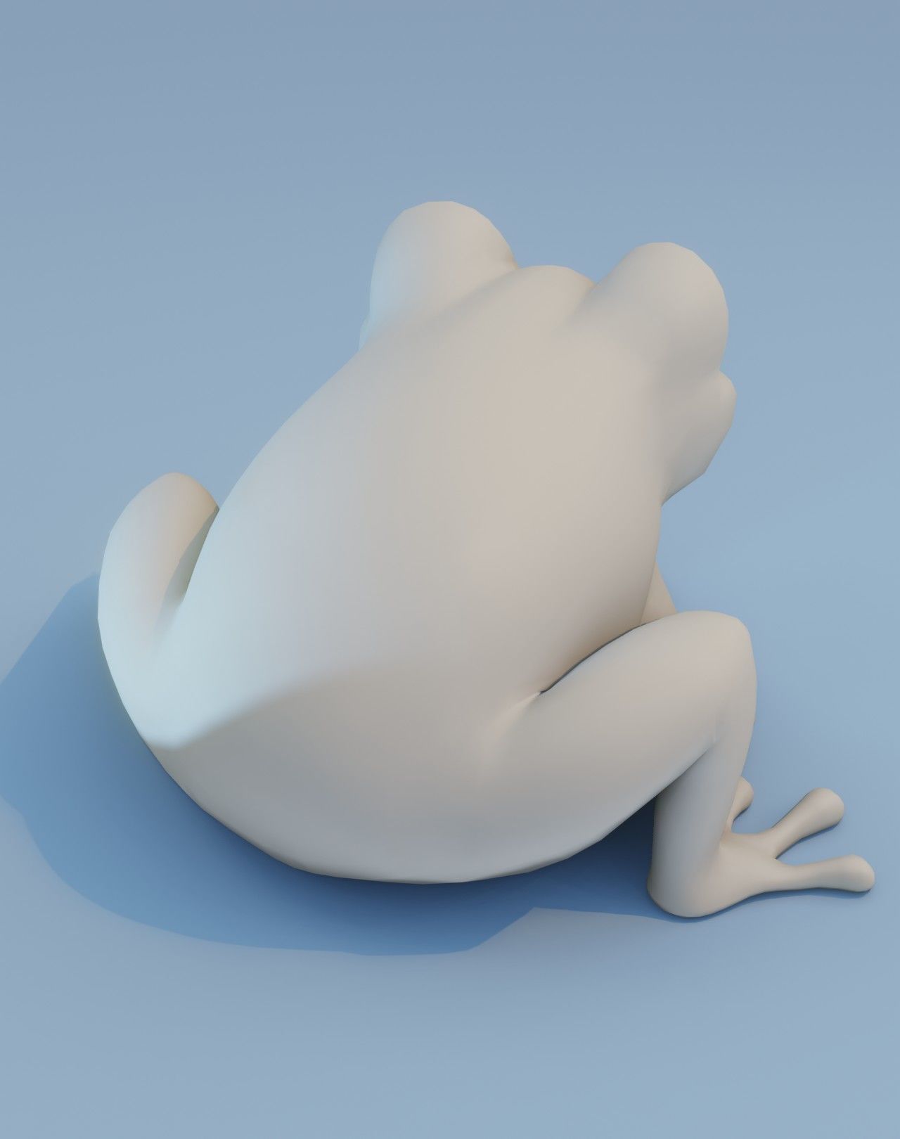 Cartoon Frog Base Mesh Facial Expressions 12 Animations 3D Model Low-poly 3D model_8