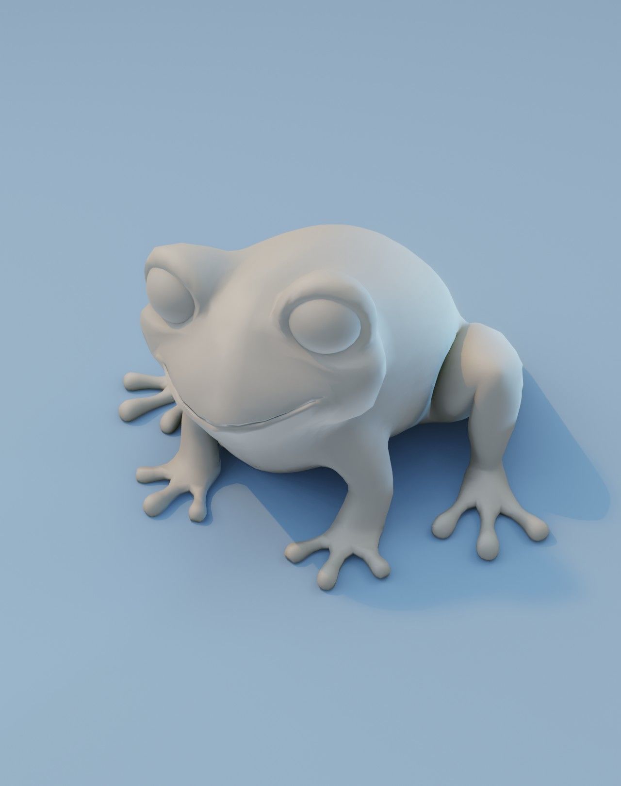 Cartoon Frog Base Mesh Facial Expressions 12 Animations 3D Model Low-poly 3D model_12