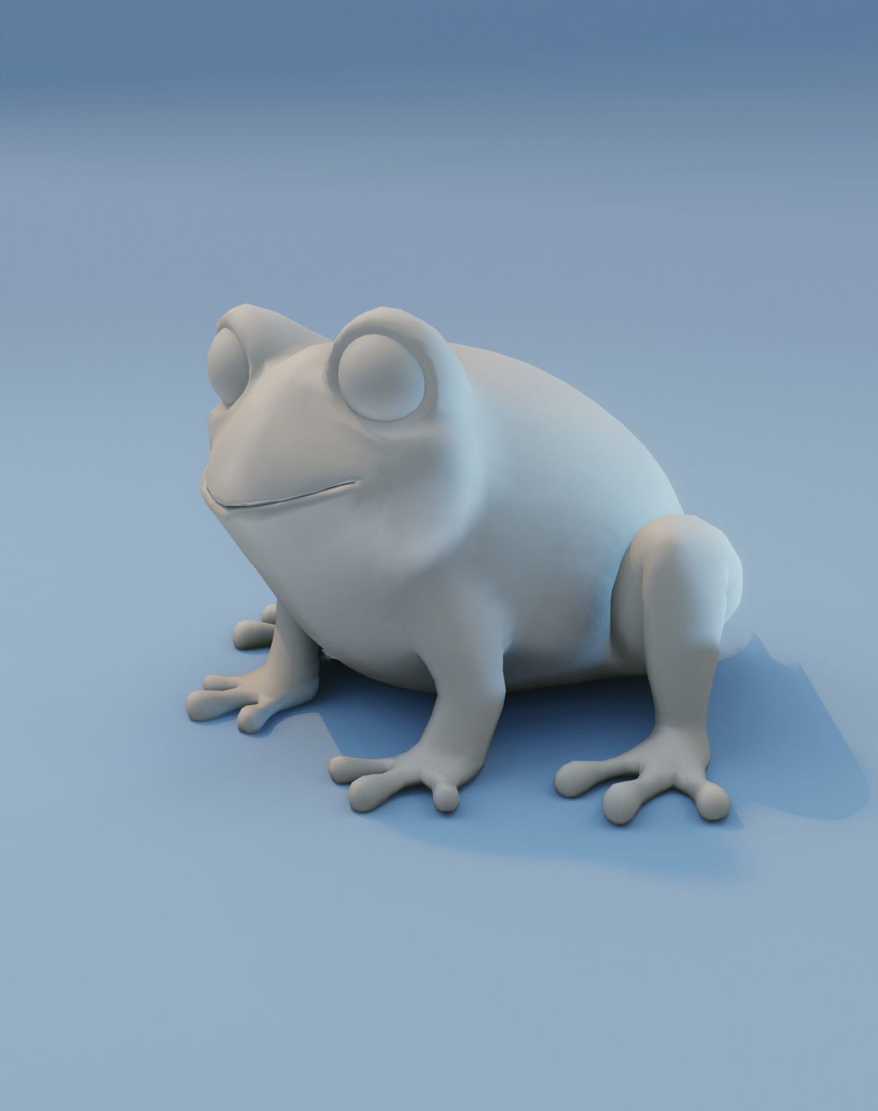 Cartoon Frog Base Mesh Facial Expressions 12 Animations 3D Model Low-poly 3D model_13
