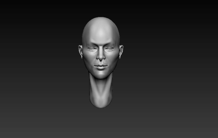 Girl head  3D model_1
