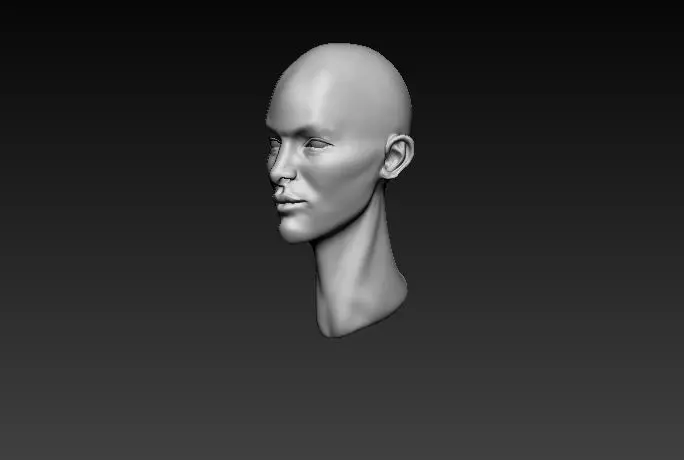 Girl head  3D model_0
