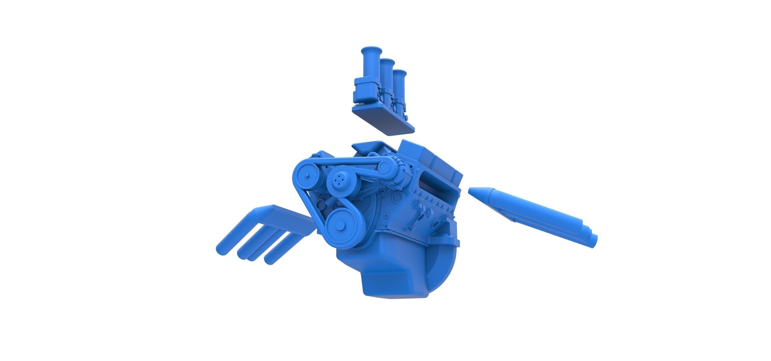 Engine V8 for Hot rod Version 2 Scale 1 to 25 3D print model_11