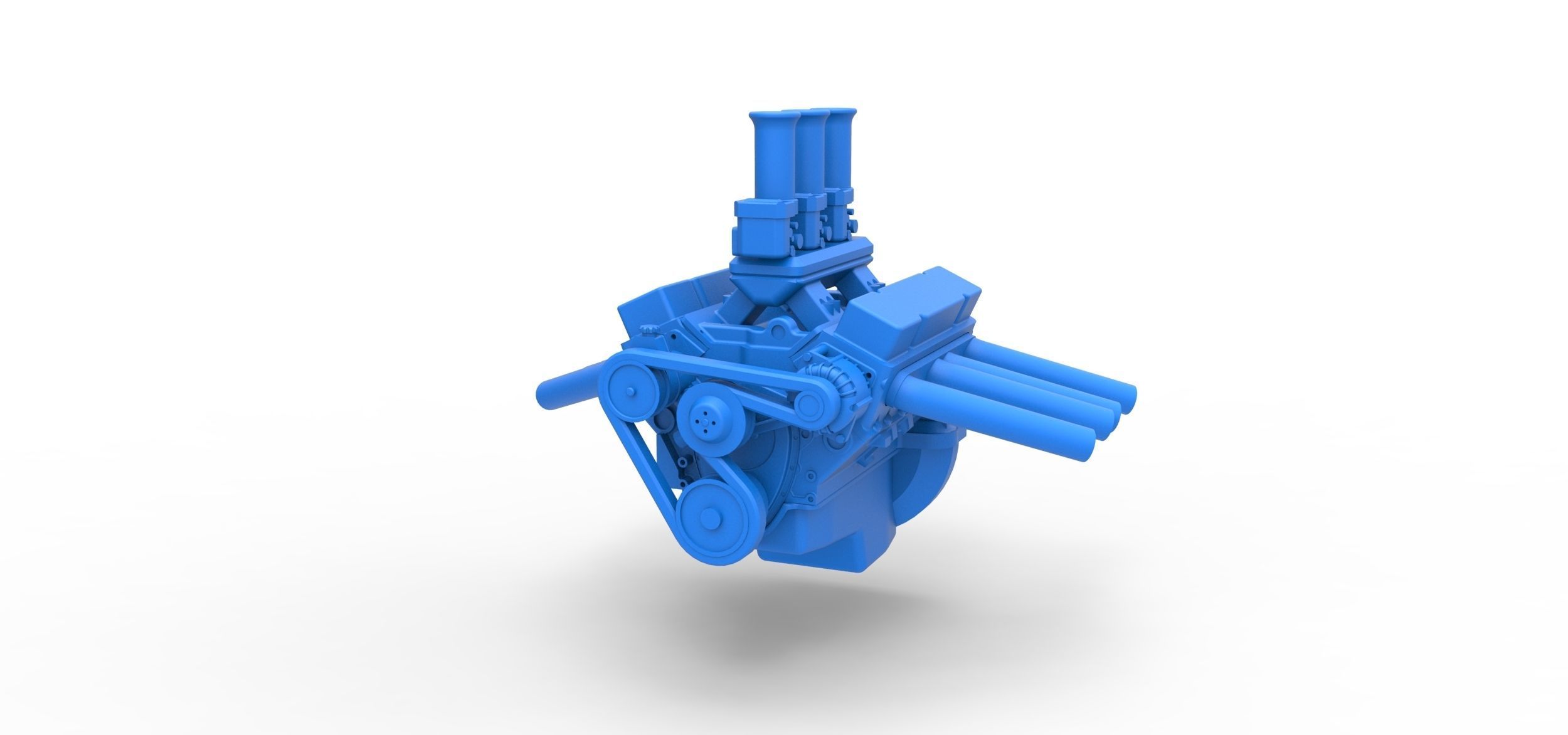 Engine V8 for Hot rod Version 2 Scale 1 to 25 3D print model_2