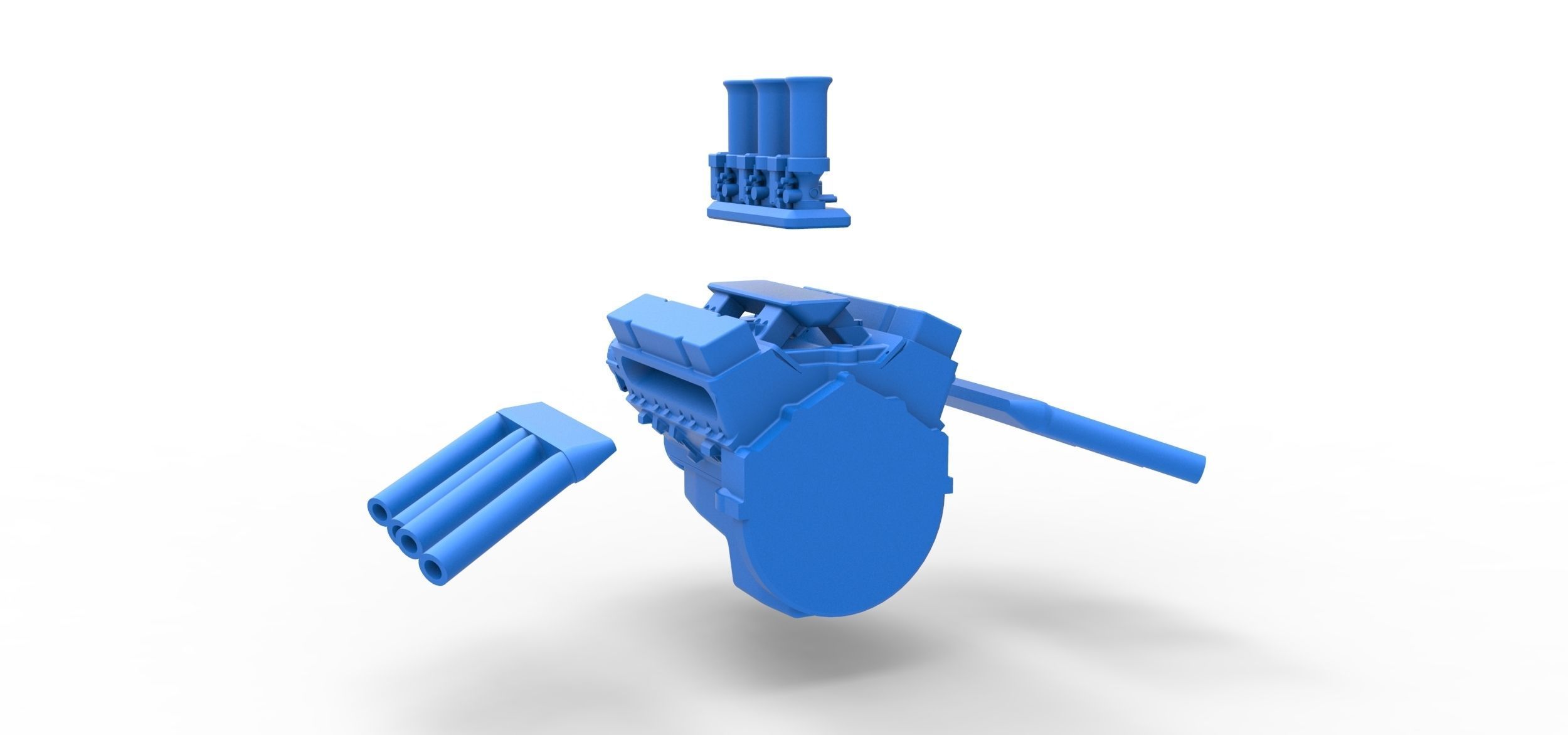 Engine V8 for Hot rod Version 2 Scale 1 to 25 3D print model_12