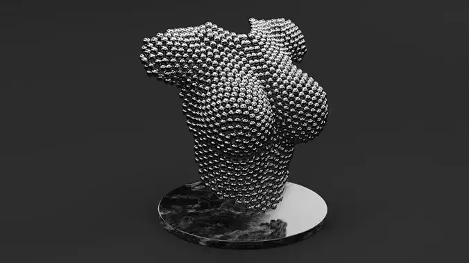 Woman bust - metal art 01