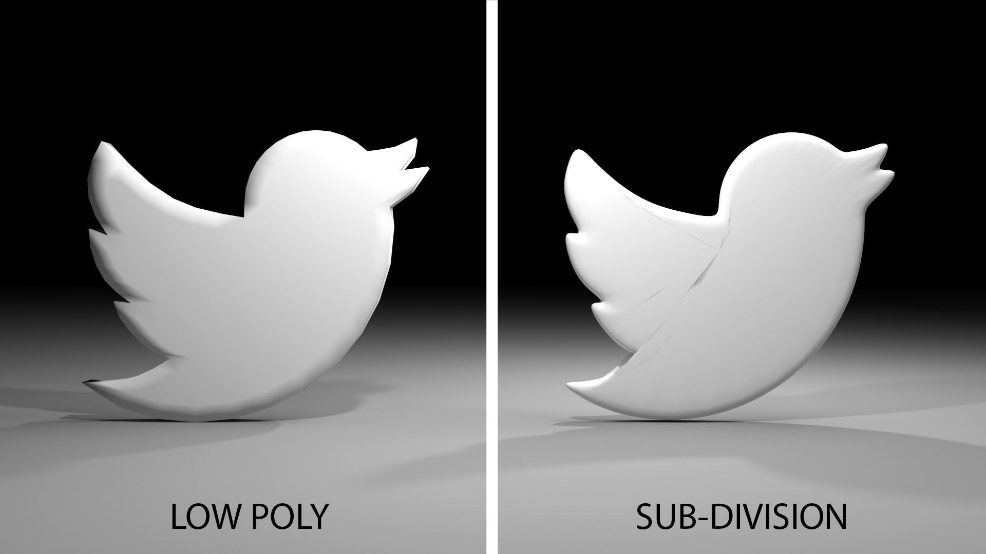 icon - Twitter 3D model_4