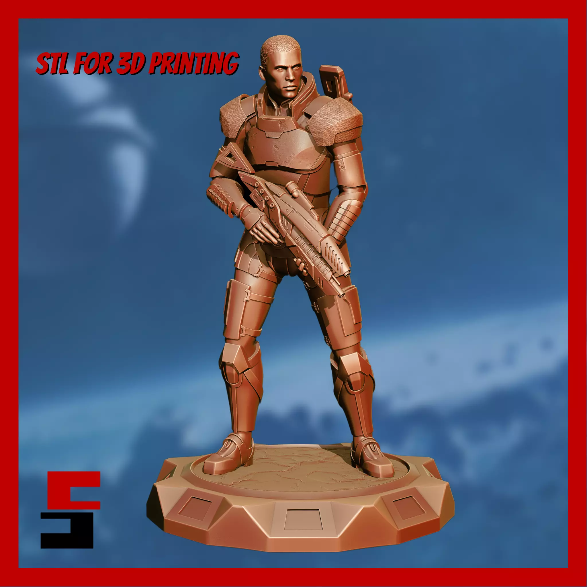 Mass Effect Commander Shepard Miniature Figurine Figure 3D print model