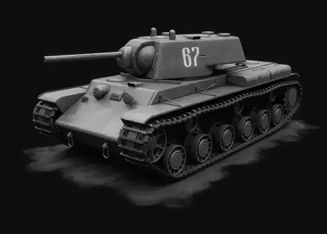 KV 1 - Soviet Heavy Tank Low-poly 3D model
