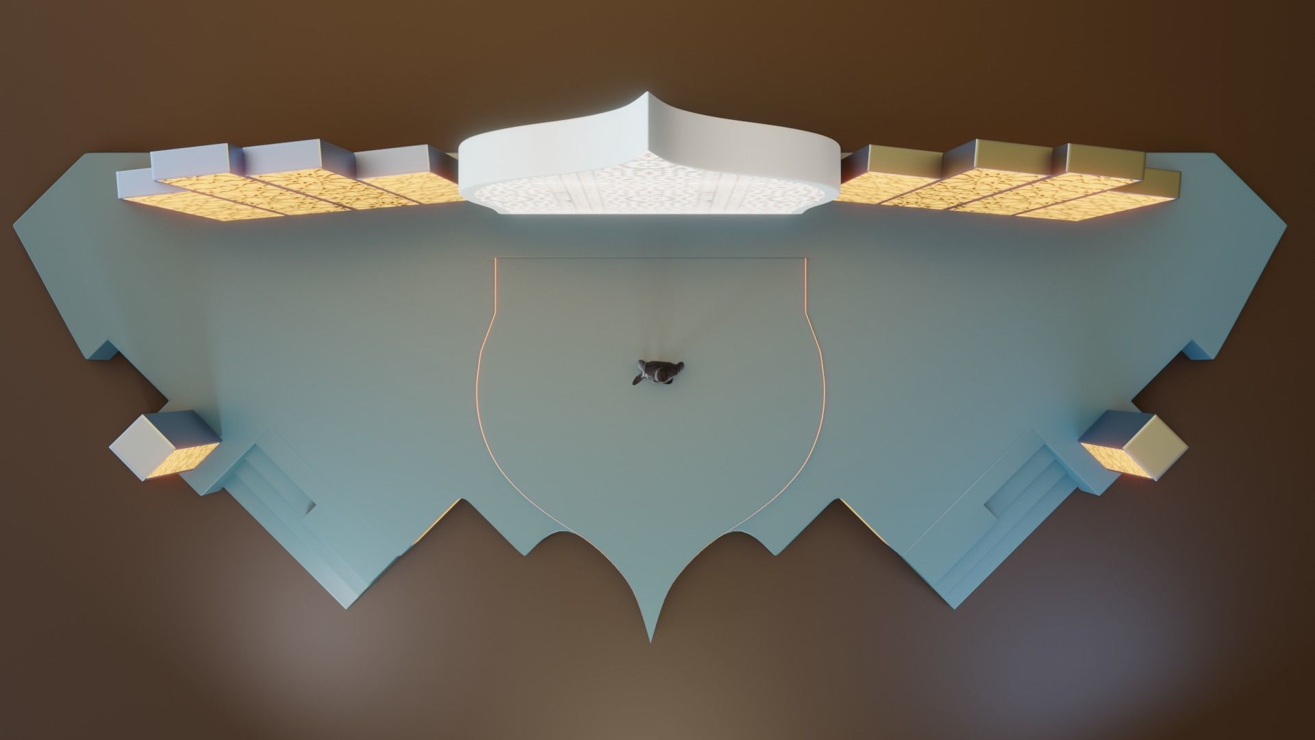 Islamic Event Stage with Lightening Low Poly Game Ready Low-poly 3D model_8
