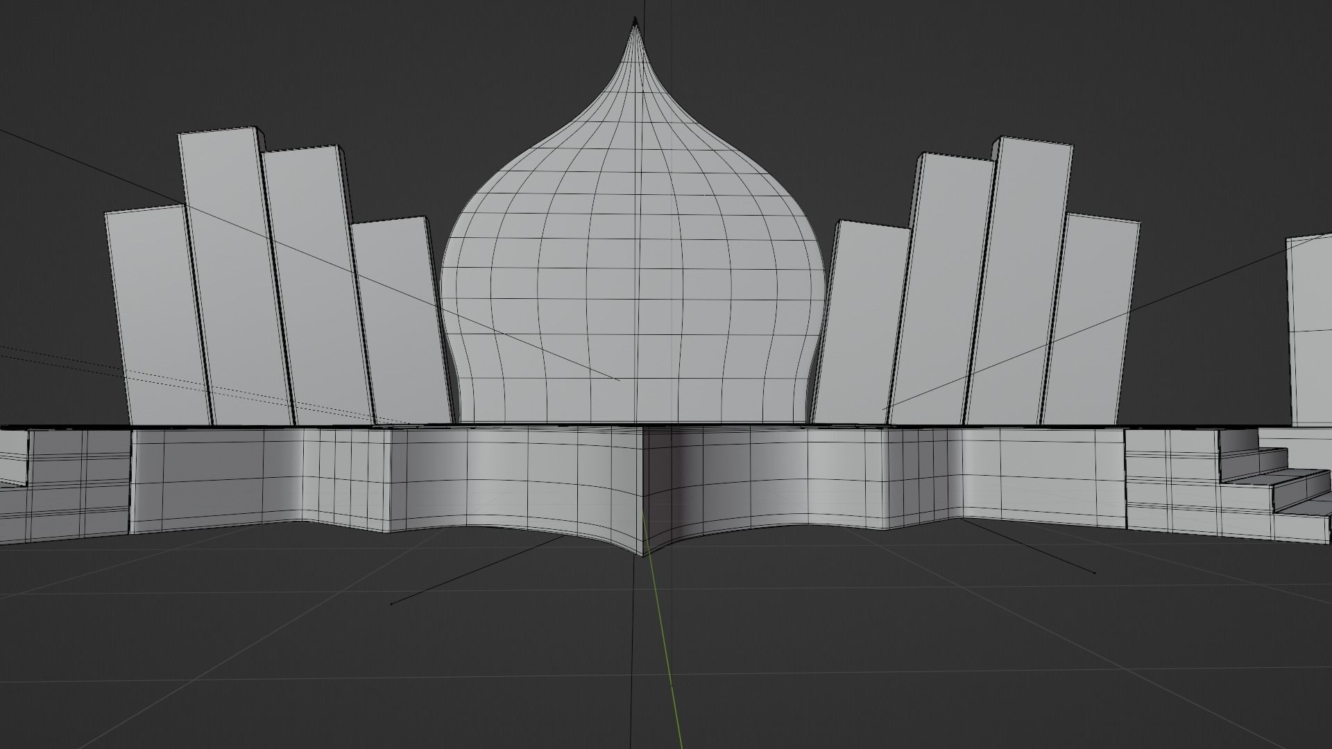 Islamic Event Stage with Lightening Low Poly Game Ready Low-poly 3D model_14