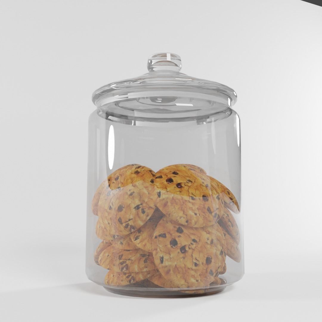 Cookie Jar Low-poly 3D model_2