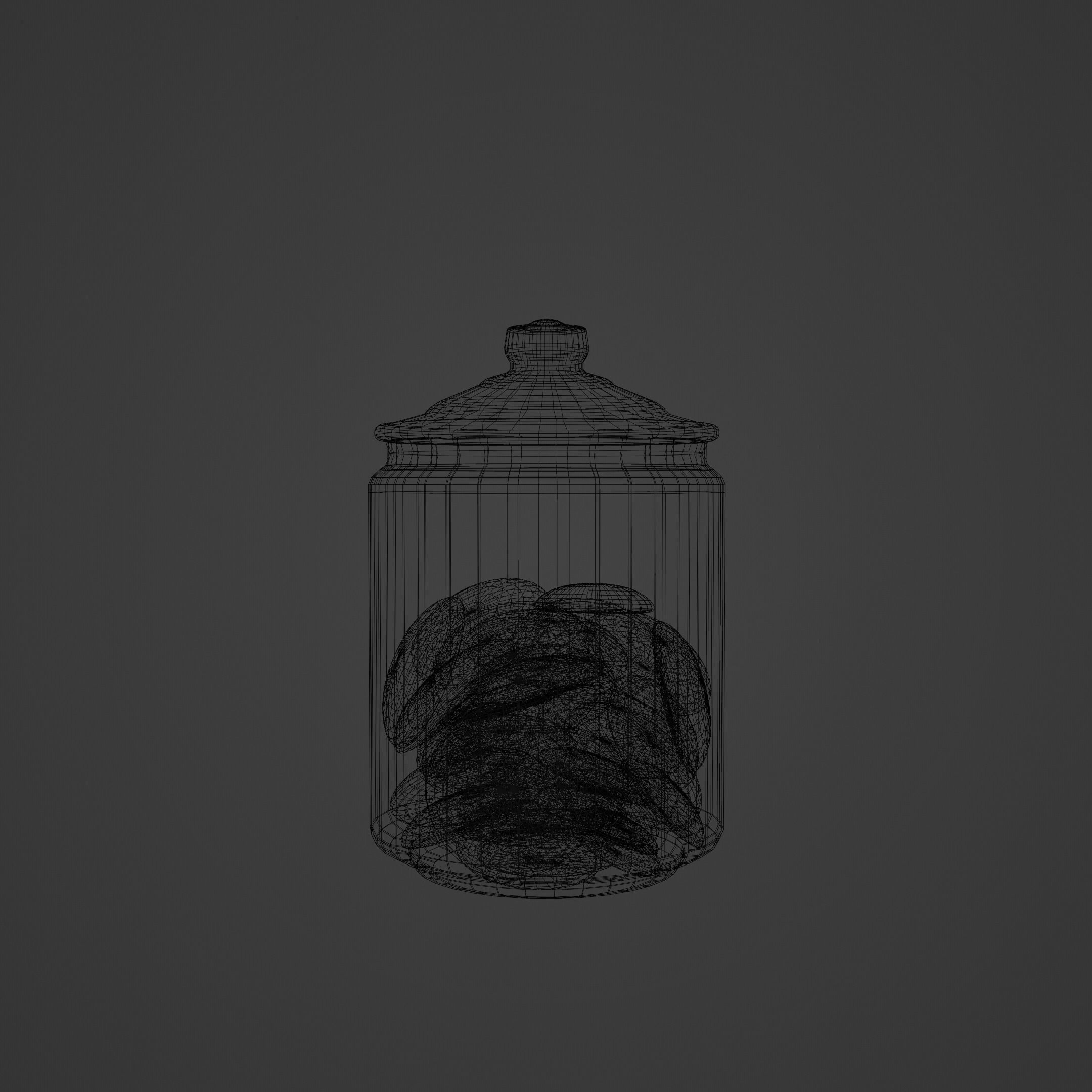 Cookie Jar Low-poly 3D model_5
