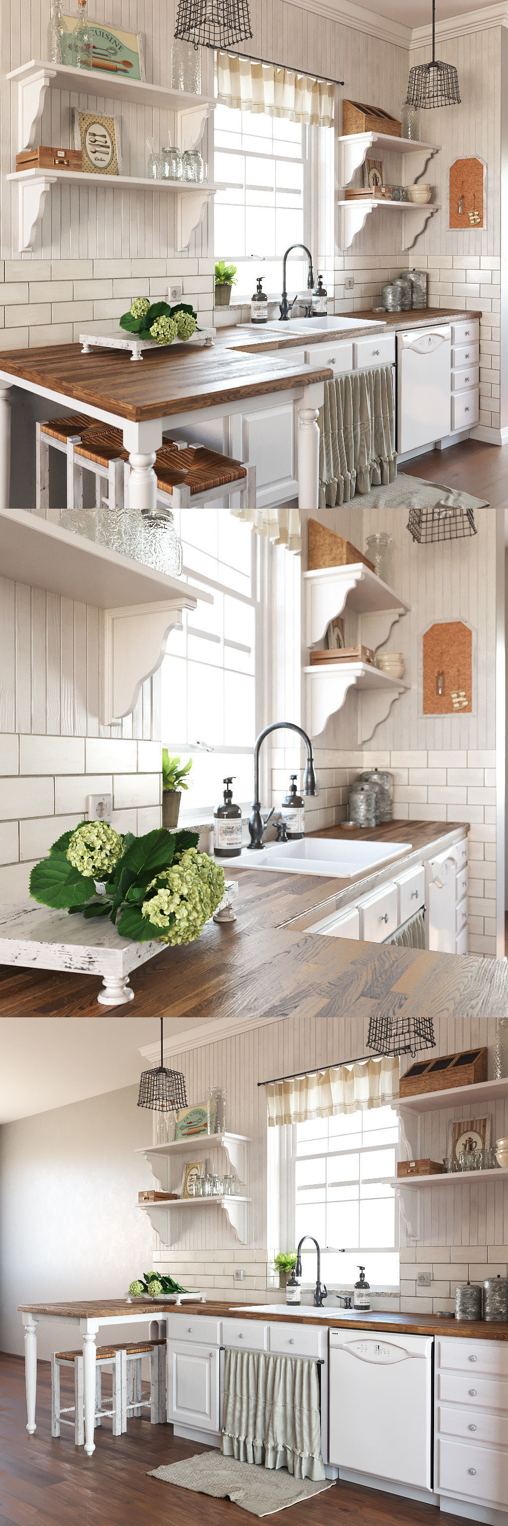 Provence style kitchen 3D model_5