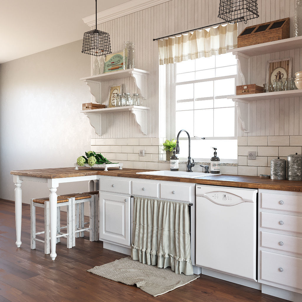 Provence style kitchen 3D model_4