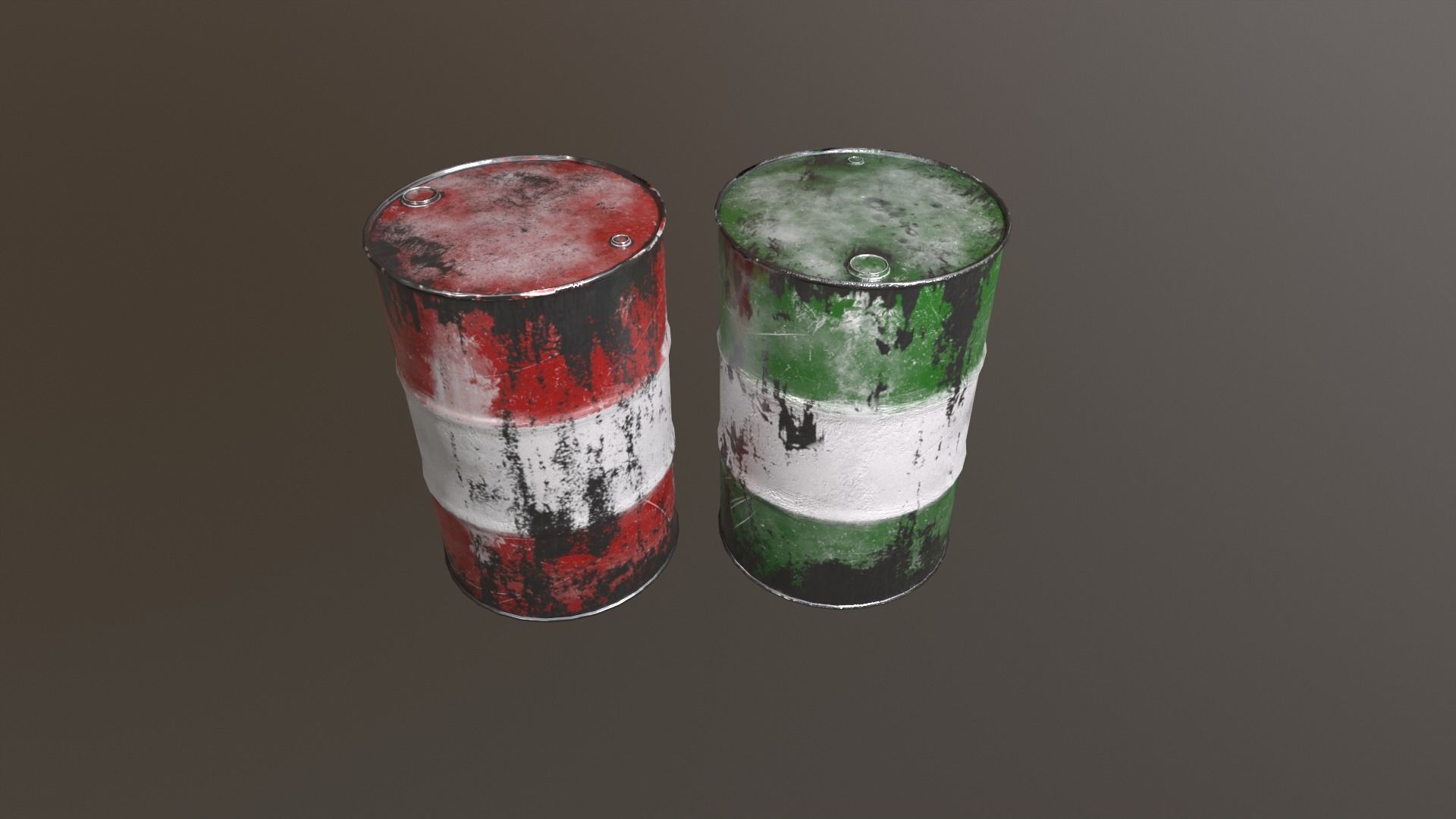 Oil barrels  Low-poly 3D model_2