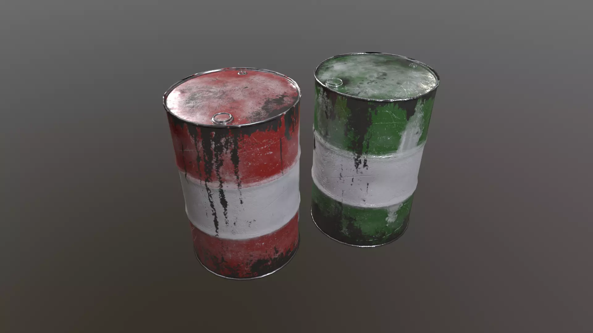 Oil barrels  Low-poly 3D model_0