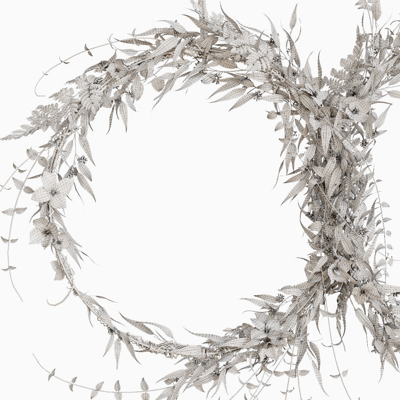 Green wreaths 3D model_6