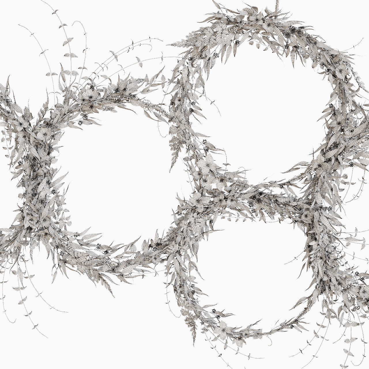 Green wreaths 3D model_5