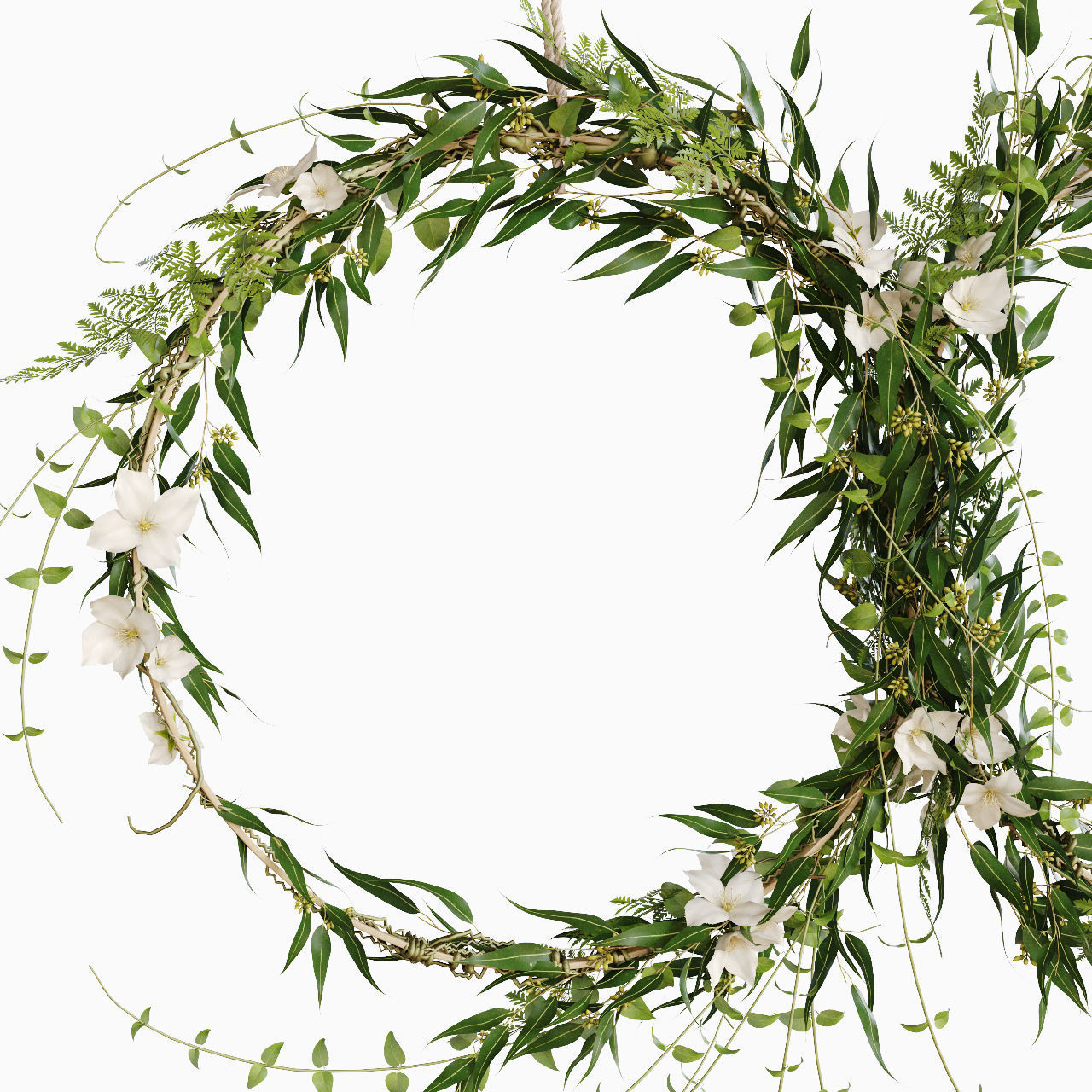 Green wreaths 3D model_2