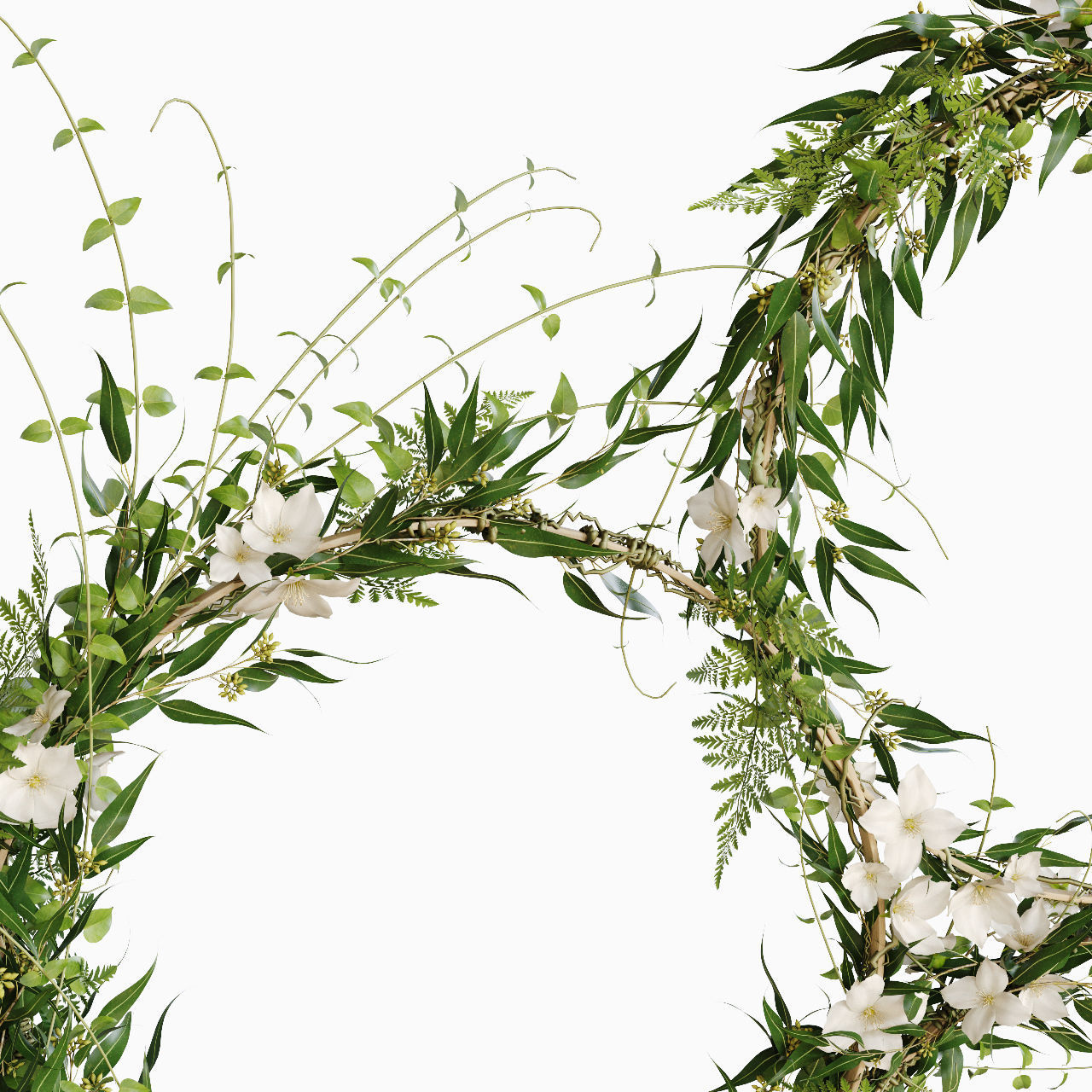 Green wreaths 3D model_4