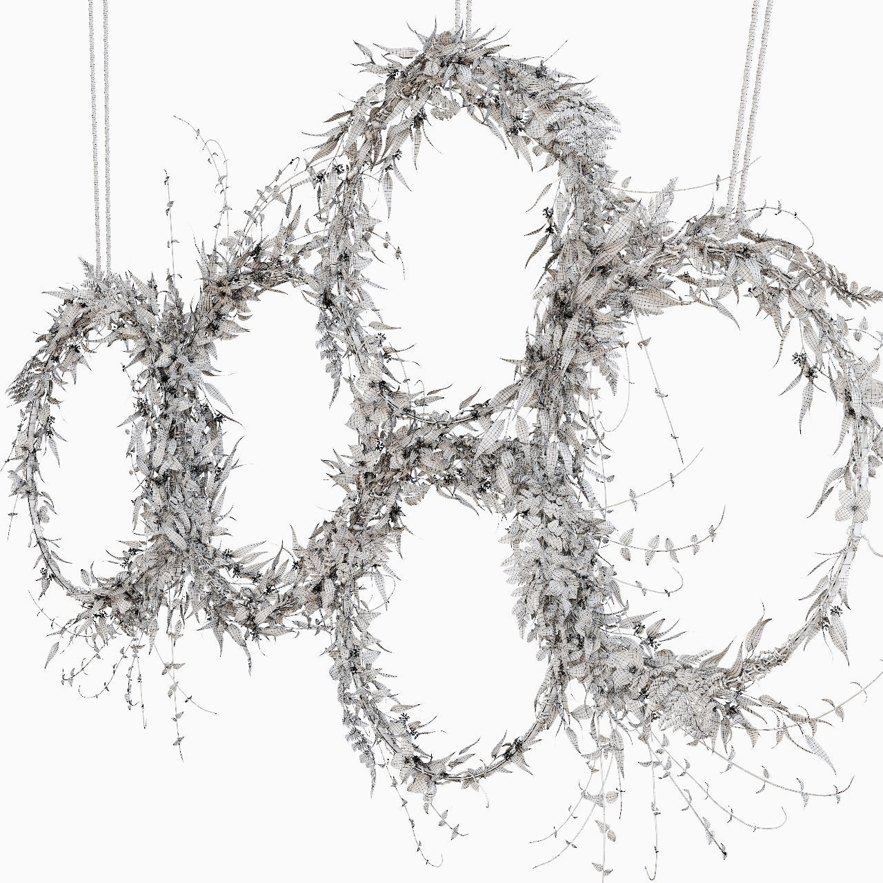 Green wreaths 3D model_7