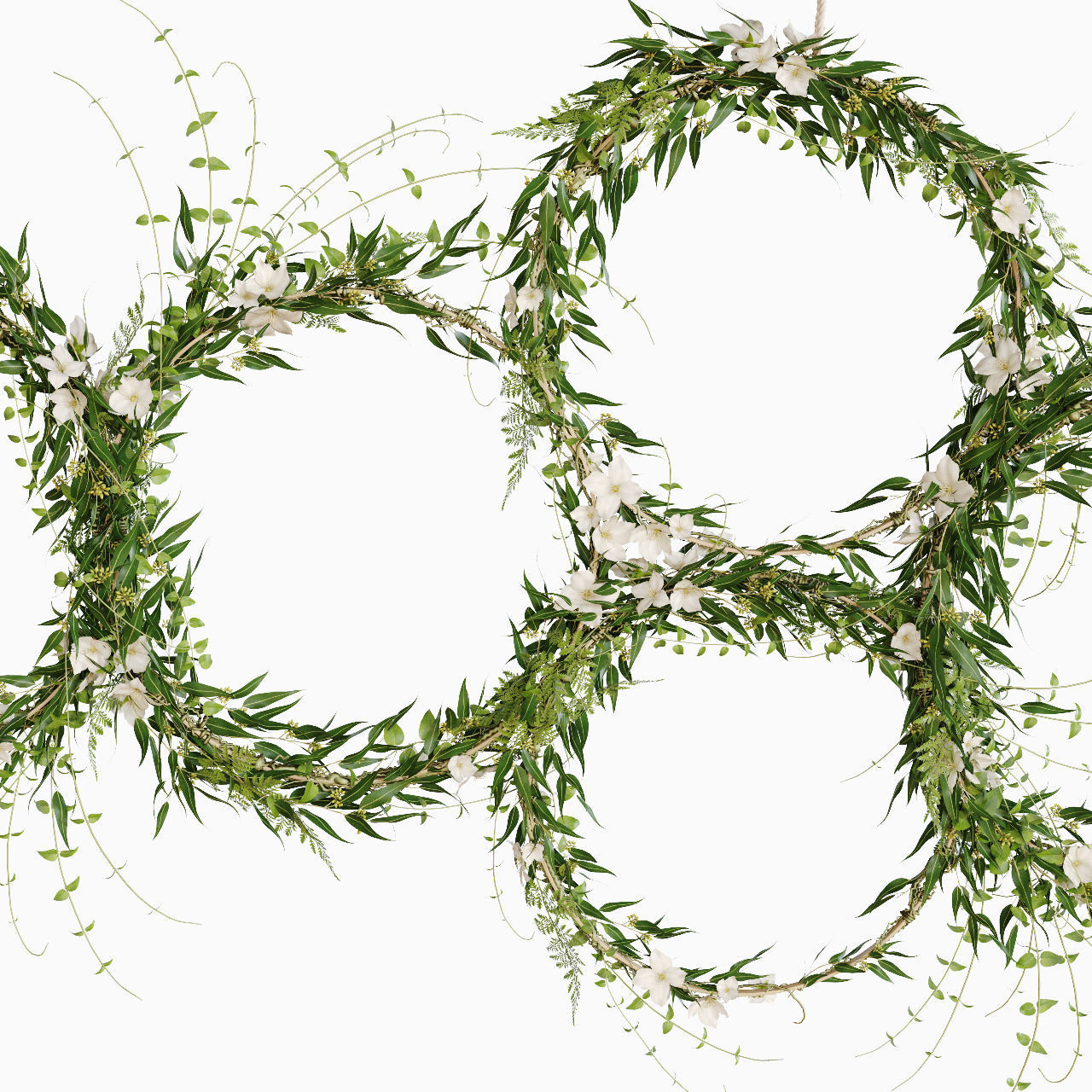 Green wreaths 3D model_1