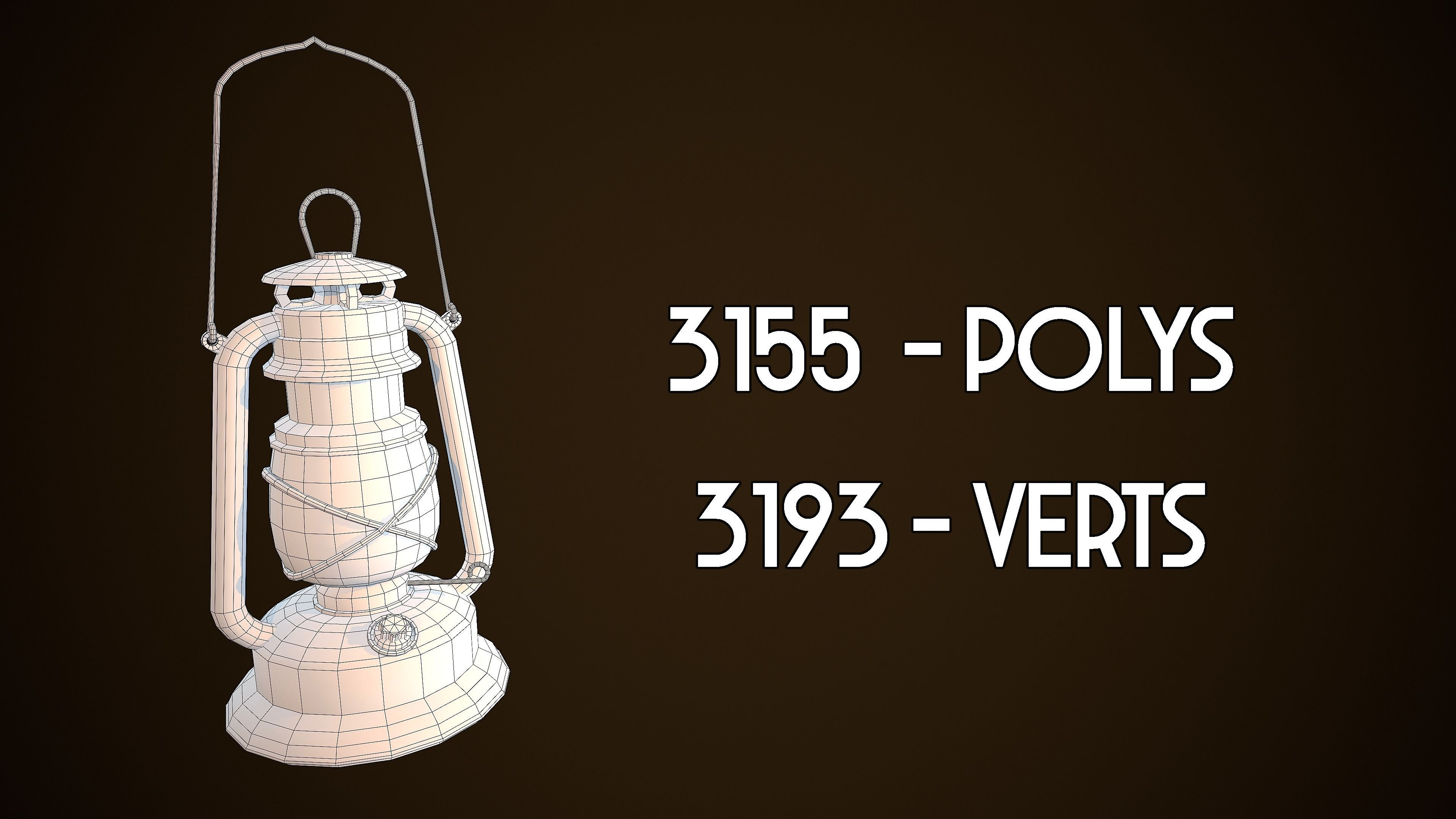 OIL LAMP VINTAGE REALISTIC STYLIZED Low-poly 3D model_5