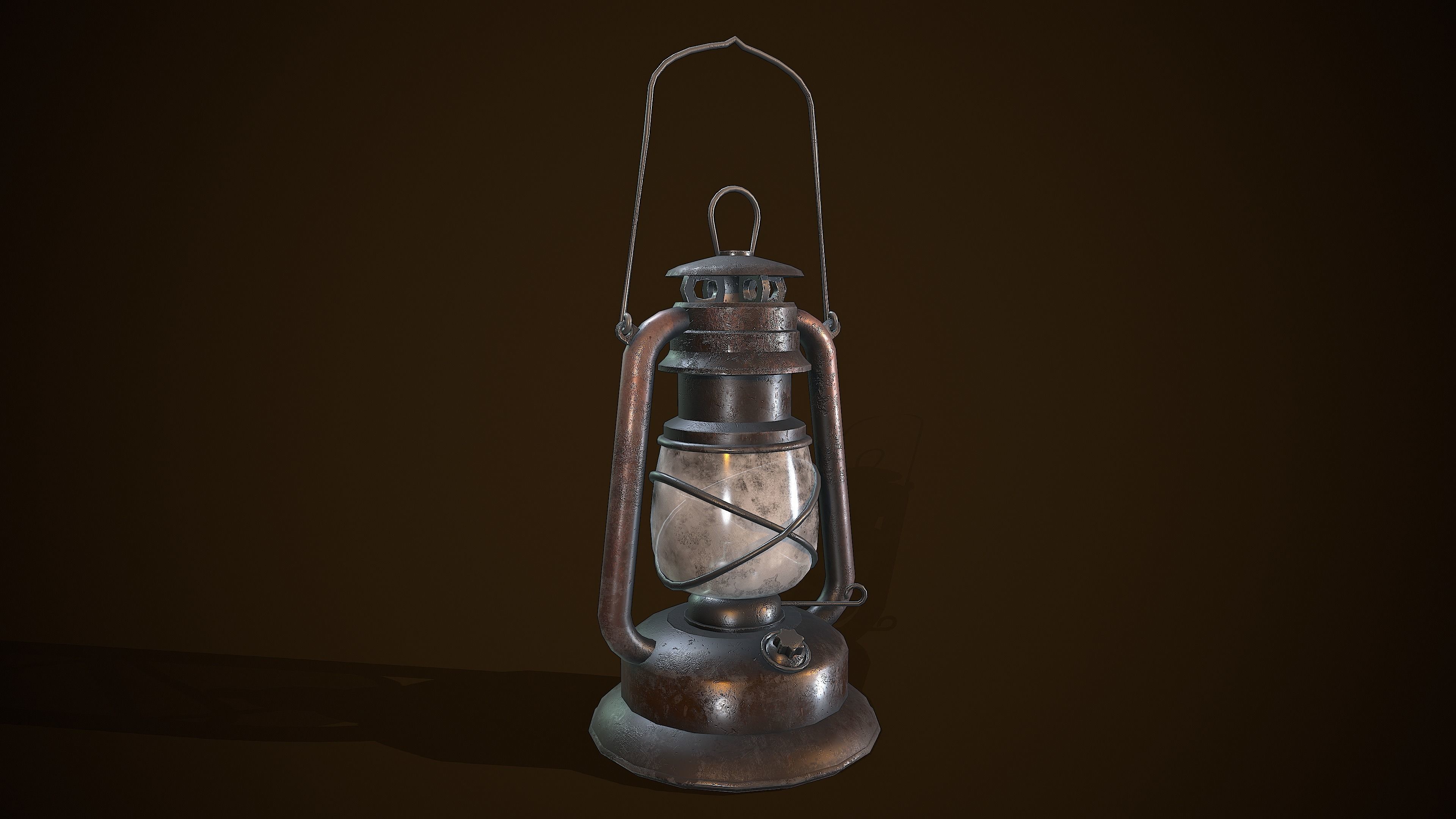 OIL LAMP VINTAGE REALISTIC STYLIZED Low-poly 3D model_8