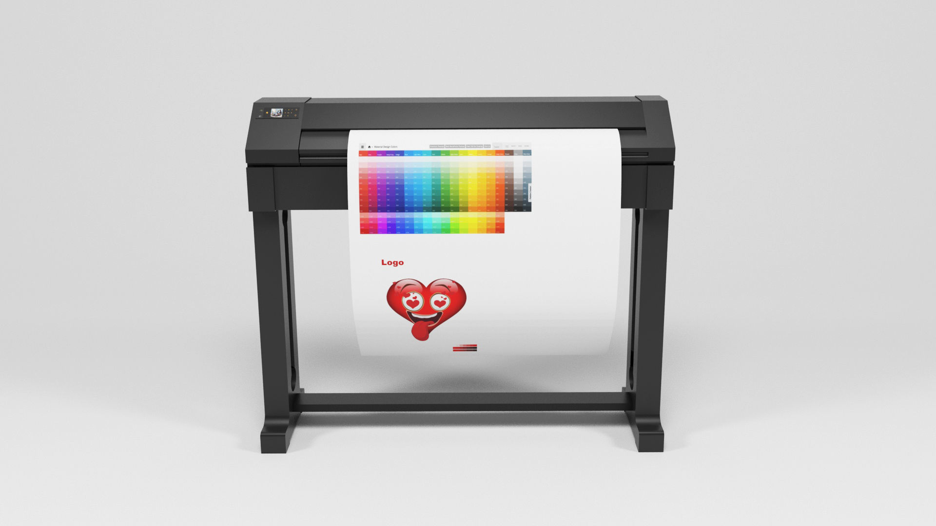Plotter printer Low-poly 3D model_2