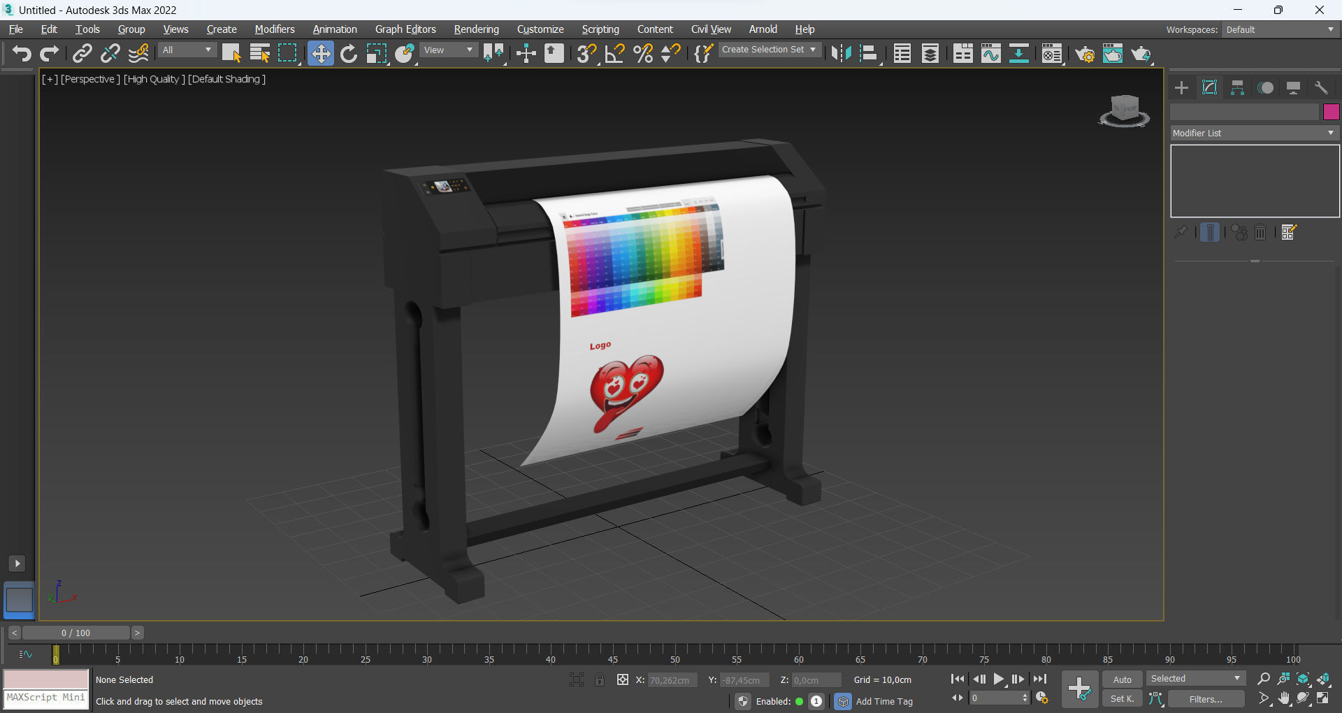 Plotter printer Low-poly 3D model_8