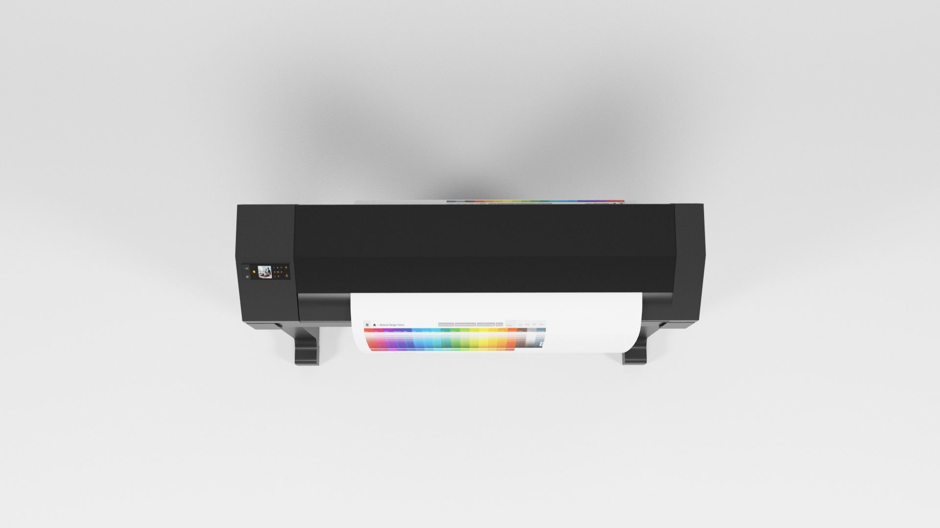 Plotter printer Low-poly 3D model_5