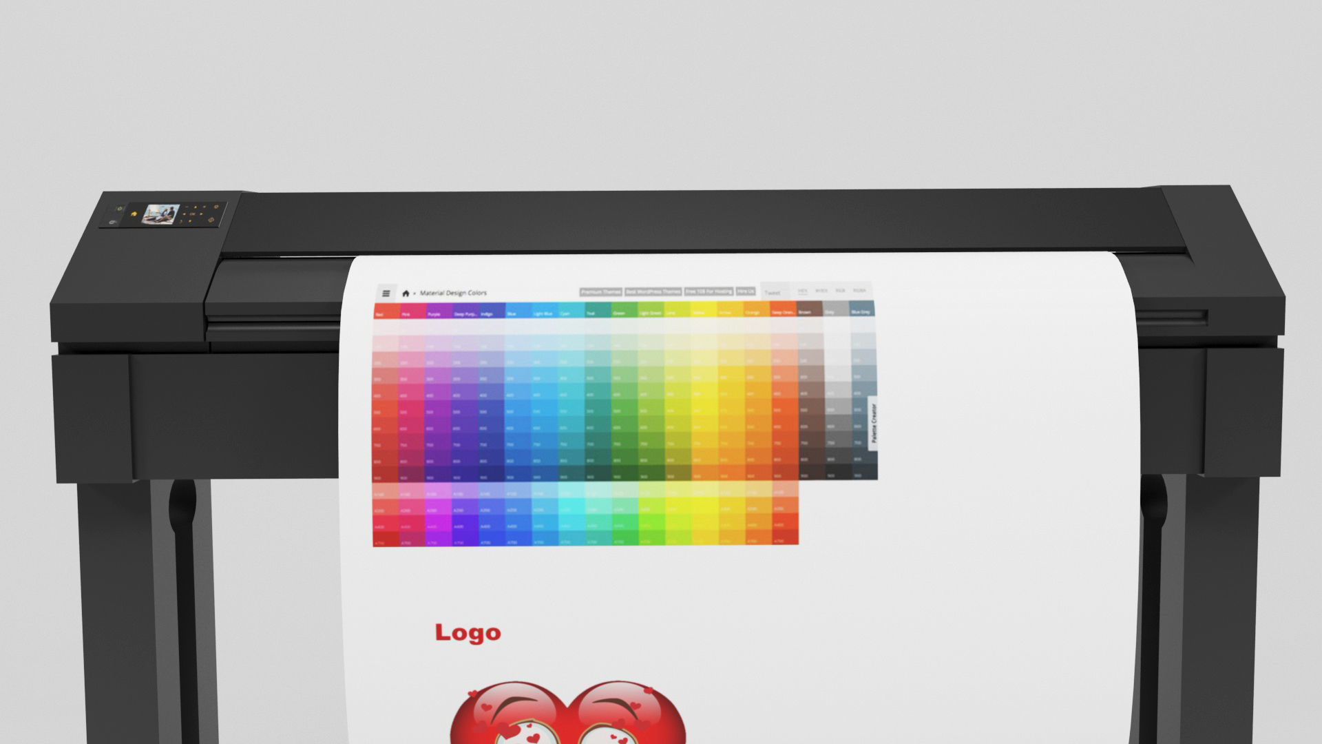 Plotter printer Low-poly 3D model_6