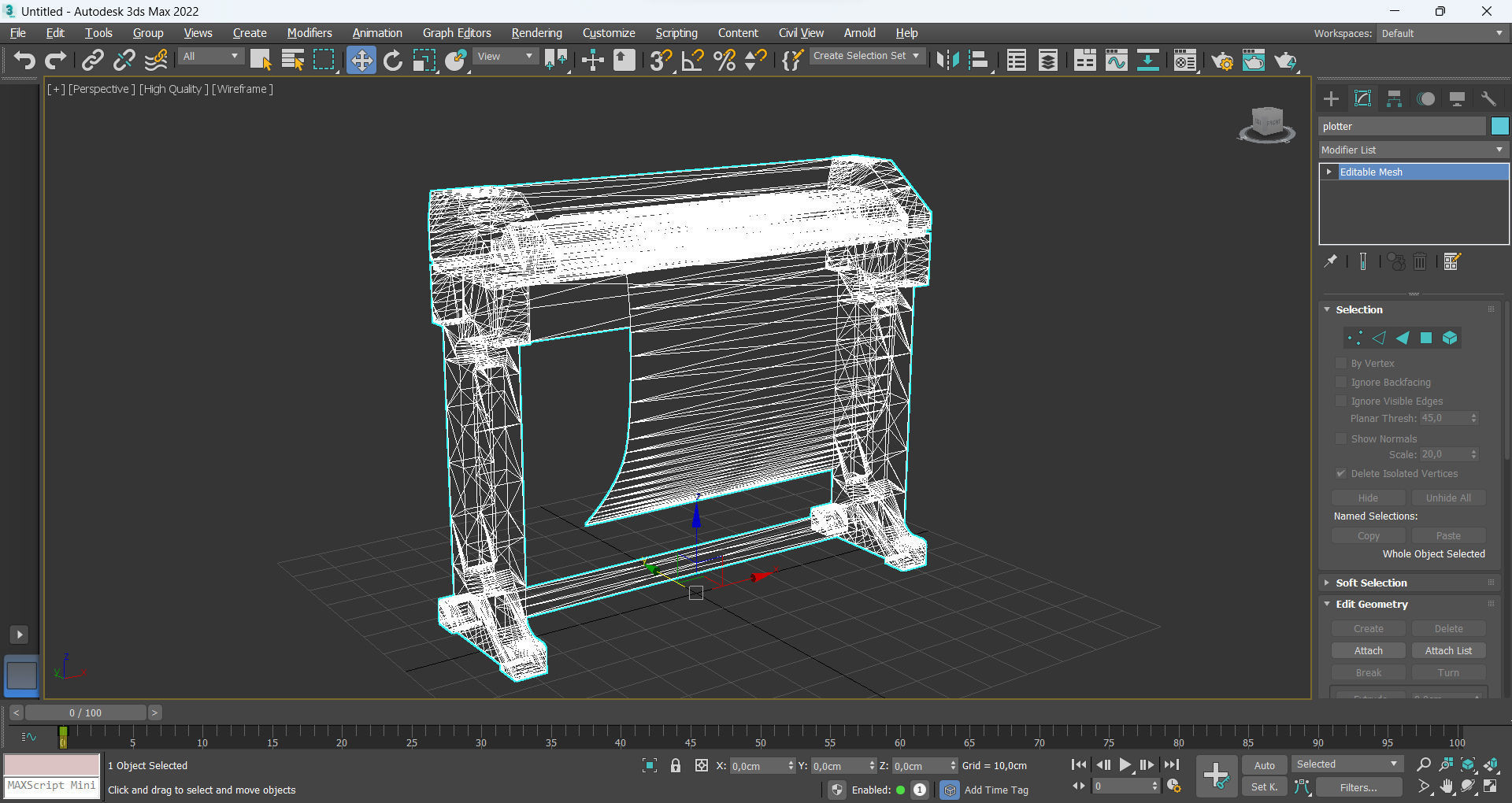Plotter printer Low-poly 3D model_9