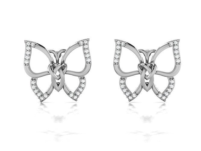 Butterfly Studs Earrings 3dm renders detail 3D print model