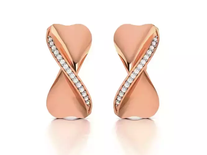 Women Studs earrings 3dm render detail