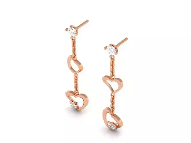 Women Long earrings 3dm render detail