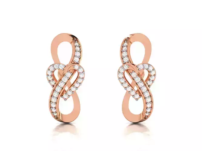 Women Studs earrings 3dm render detail