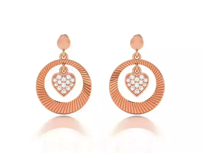 Women Drops earrings 3dm render detail