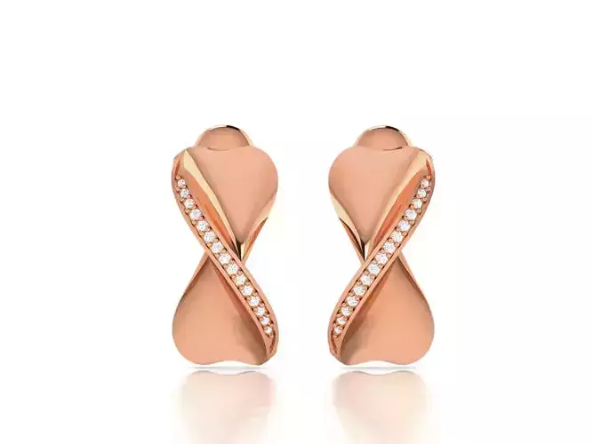 Women Studs earrings 3dm render detail