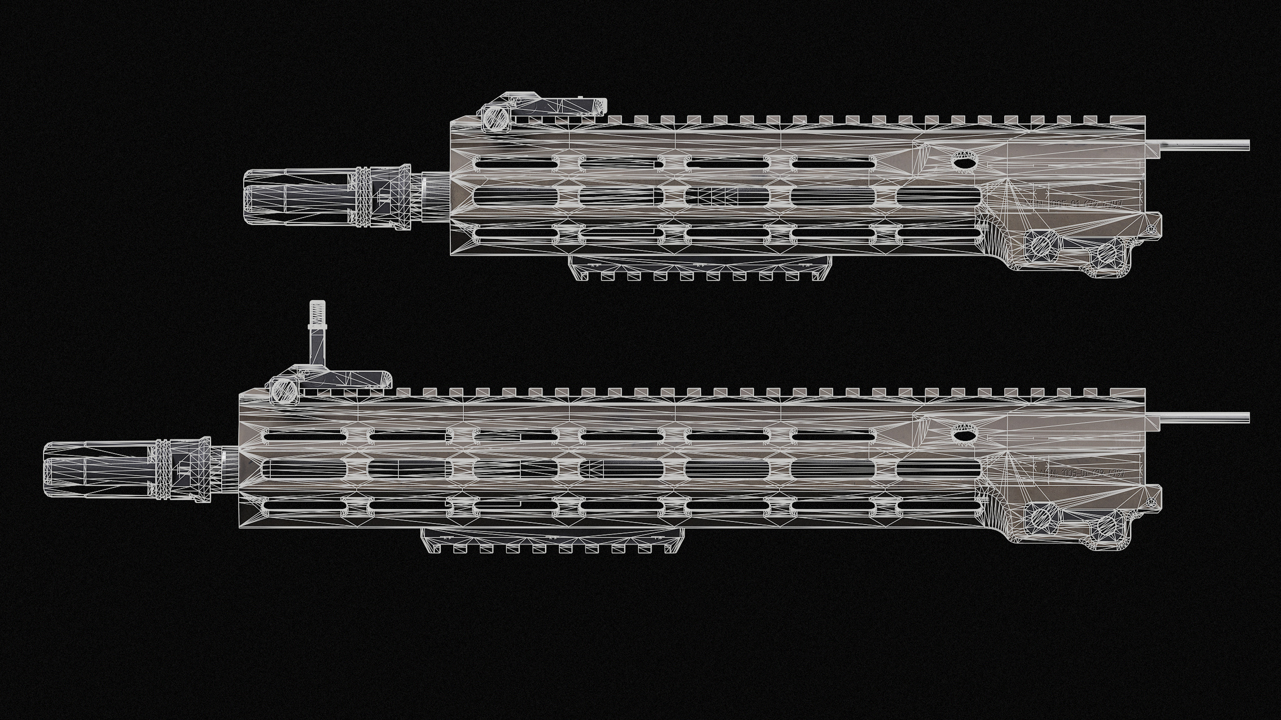 AR-15 SMR Handguard Low-poly 3D model_6