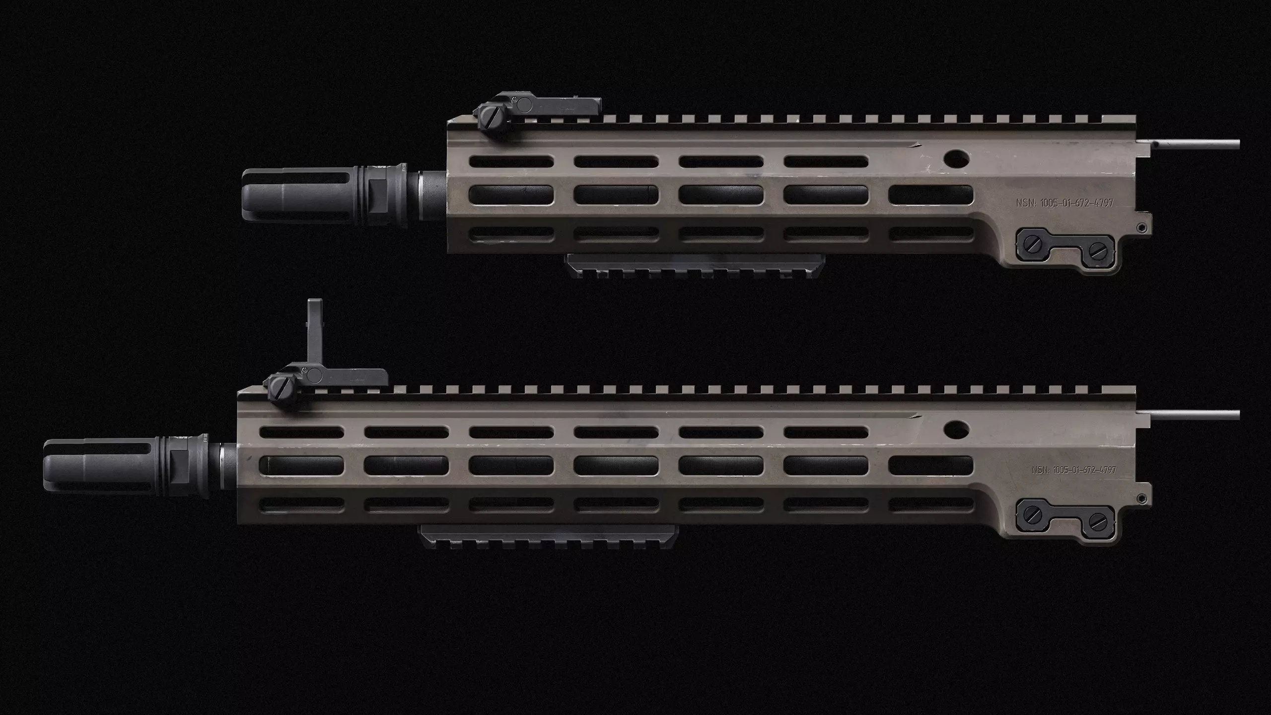 AR-15 SMR Handguard Low-poly 3D model_0