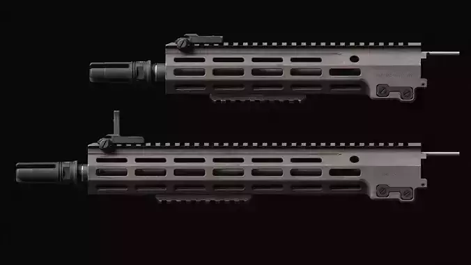 AR-15 SMR Handguard Low-poly 3D model