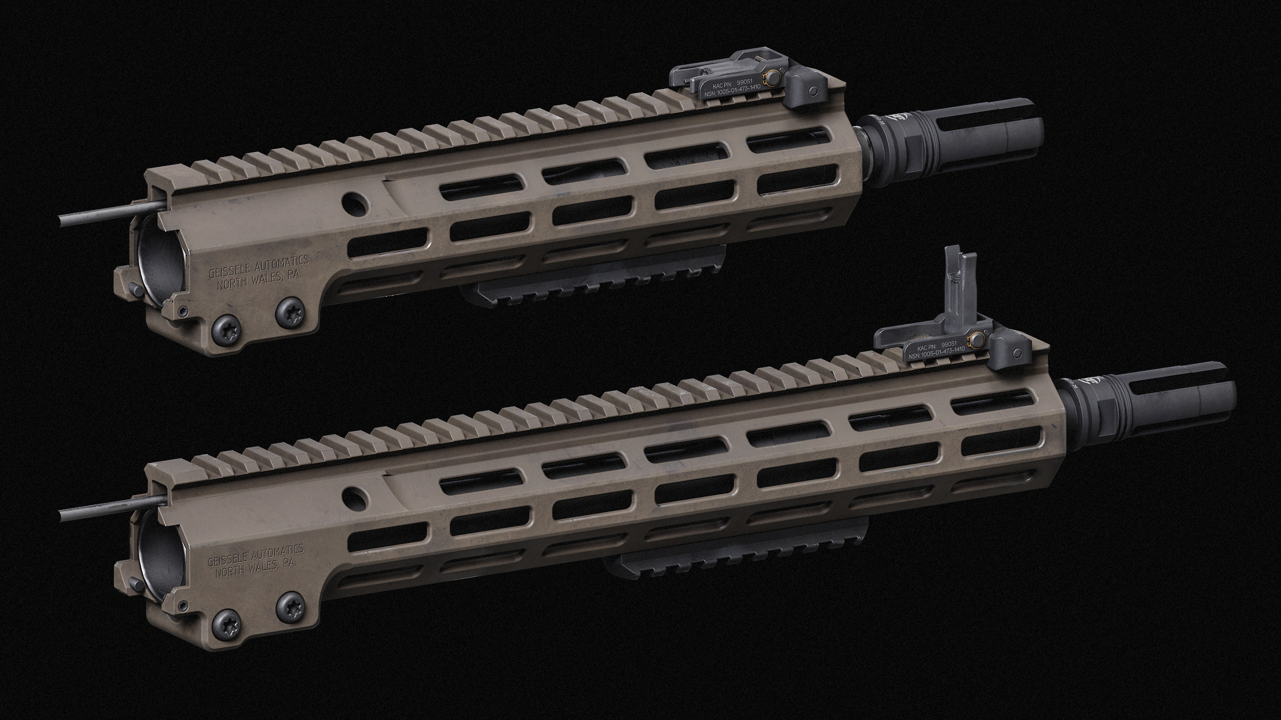 AR-15 SMR Handguard Low-poly 3D model_1