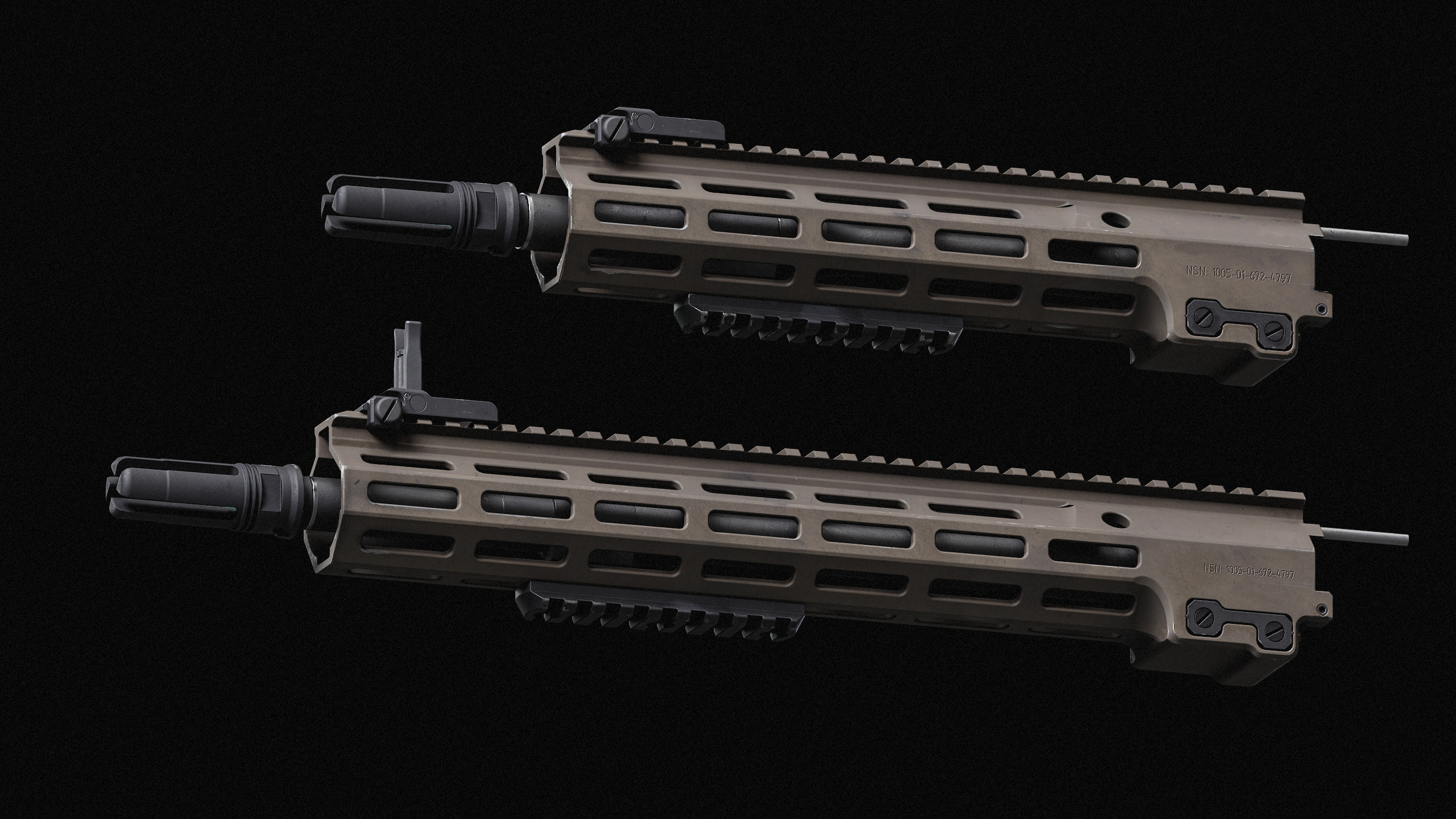 AR-15 SMR Handguard Low-poly 3D model_5