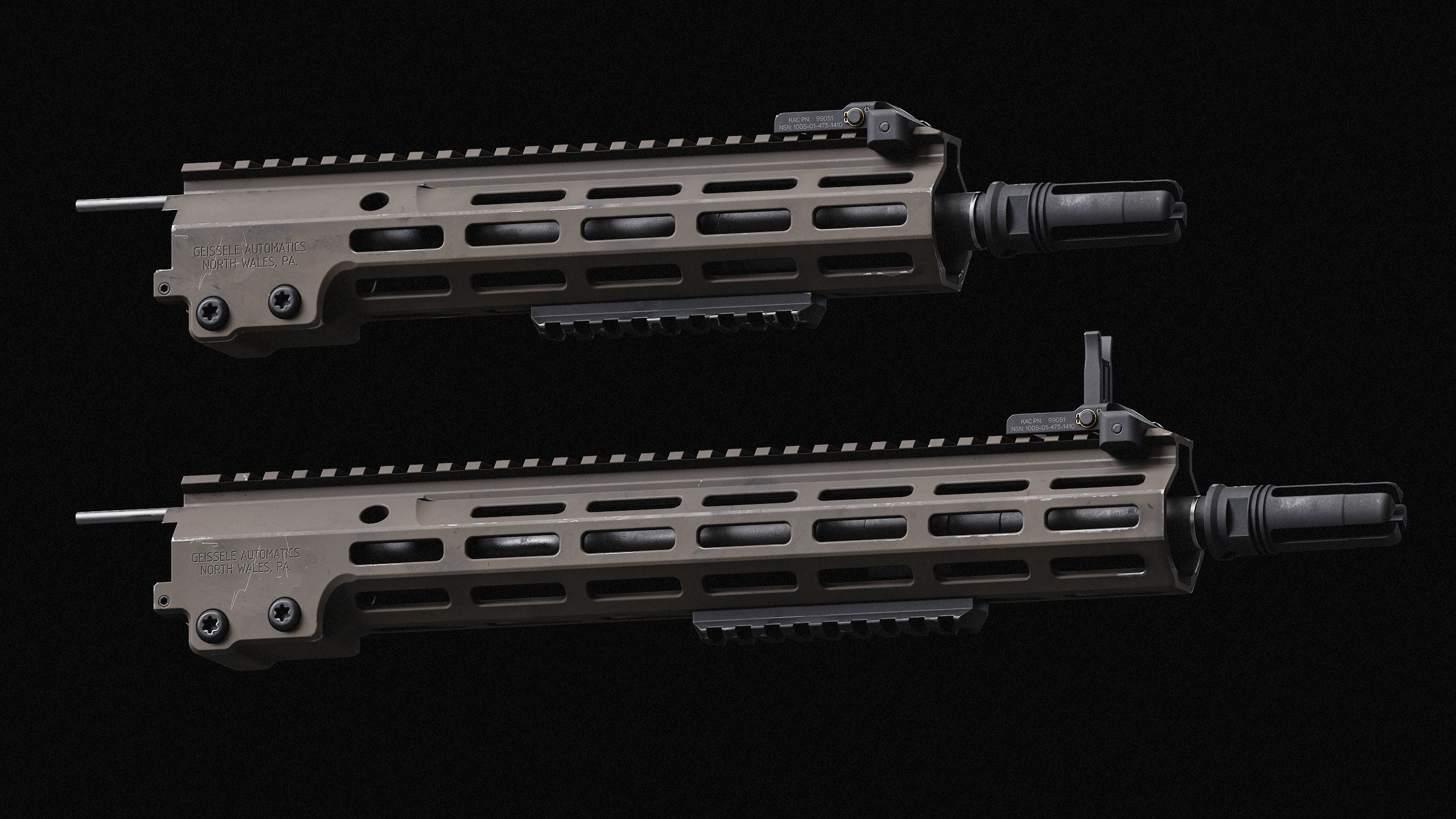 AR-15 SMR Handguard Low-poly 3D model_2